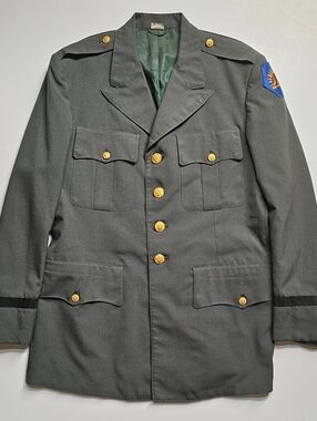 Vintage US Army Wool Dress Green Jacket Mens 41R Vietnam War W/ Nat. Guard Patch